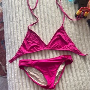Women’s Triangle Bikini Set - Fuchsia Pink Swimwear